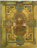 Folio 291r, portrait de St Jean tenant ses instruments de copiste